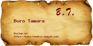 Buro Tamara névjegykártya